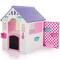 Dolu: Garden Playhouse - Pink-White-Purple, Indoor-Outdoor Toy Fort Area, Doorbell-Window-Pet Gate-Chalkboard, Fairytale Design Home, Kids-Toddlers 2+